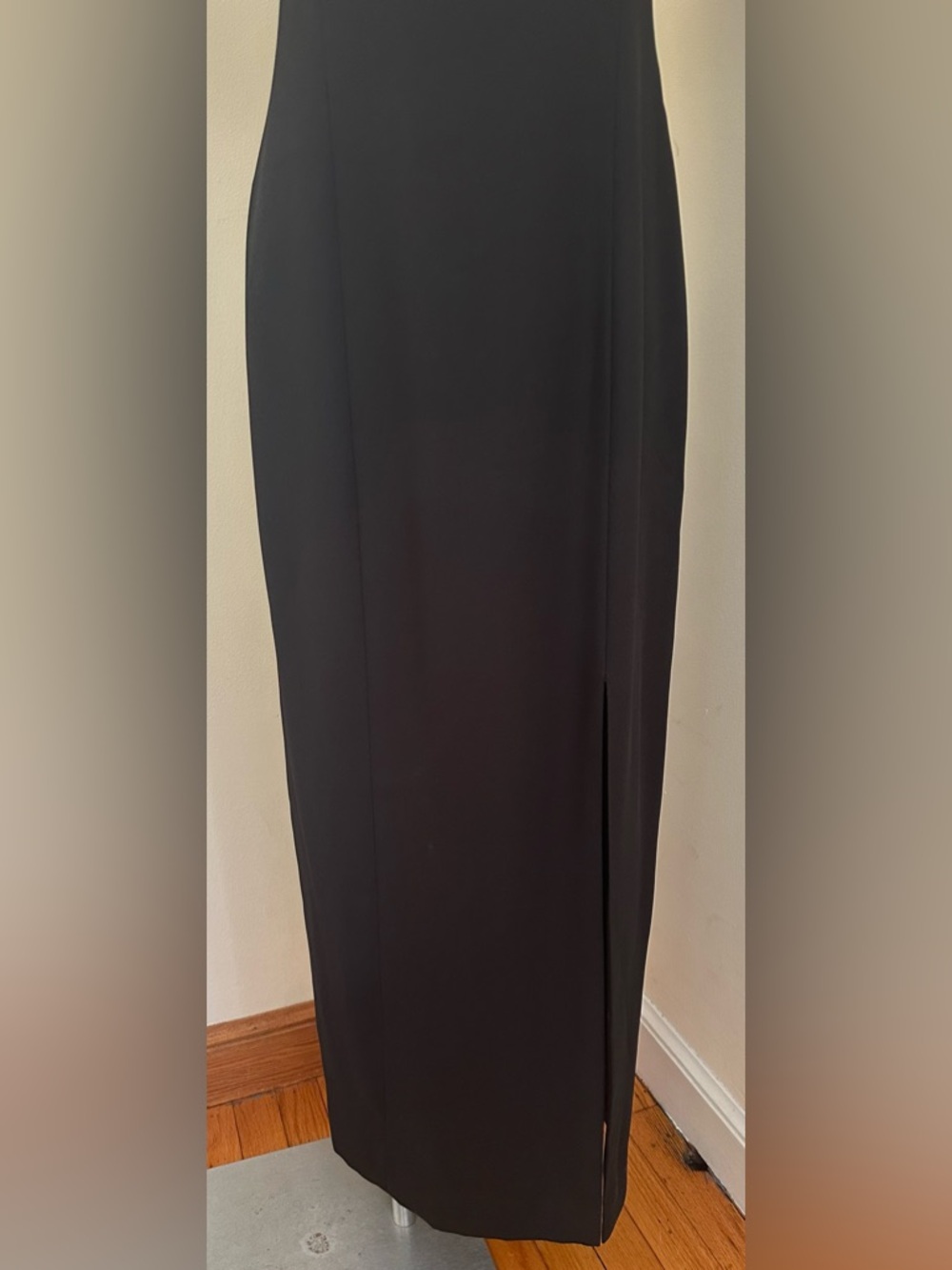 LIZ CLAIBORNE NIGHT Black Beaded Short-Sleeve Heart Shape Evening Gown Sz 12 - Picture 9 of 16